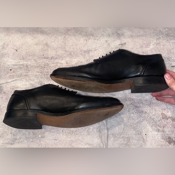 Allen Edmonds LaSalle Black Split Toe Oxford Derby Dress Shoes 10 USA Office Vtg main image 9